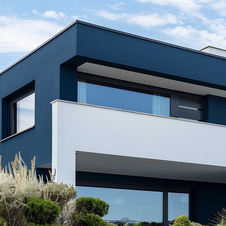 Deep Ocean Blue and Porcelain White House Outer…